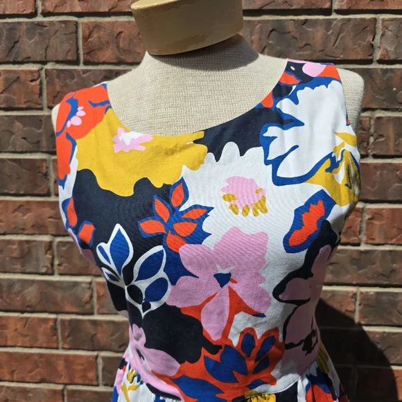 Anthropologie Whit Two Petal Crossback Dress Floral Mod Retro Tiki Twee - Picture 8 of 16